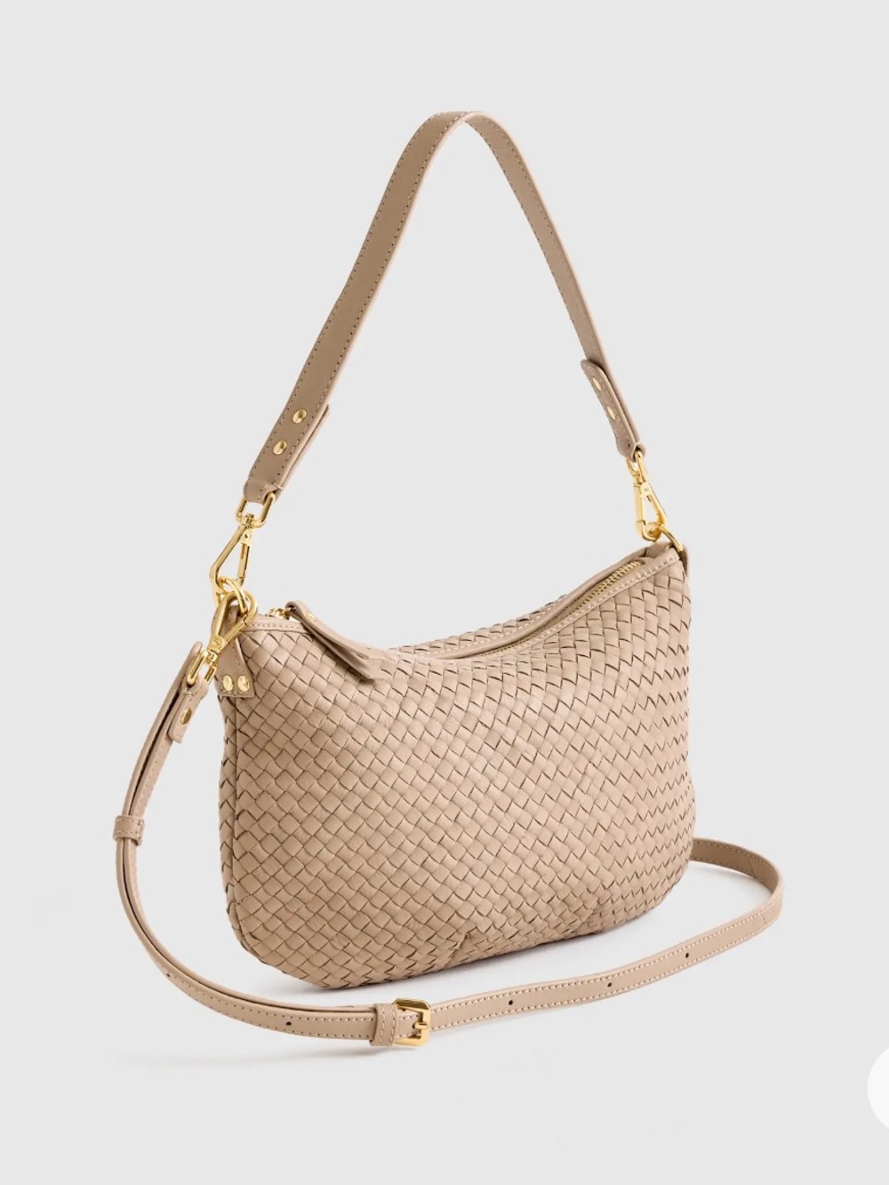 Quince Sloane Handwoven Mini Shoulder Bag - Taupe - NWOT